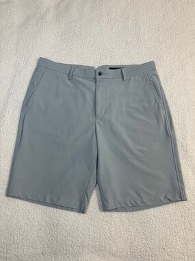 Dunning Golf Men's Flat-Front Shorts in Light Gray size 36